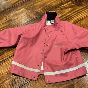Polarn O. Pyret Pink Raincoat with Reflective Stripes